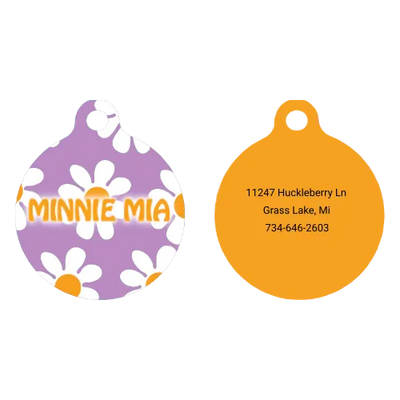 Lavender Daisy HD Dog ID Tag