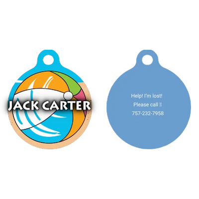 Beach Party HD Dog ID Tag