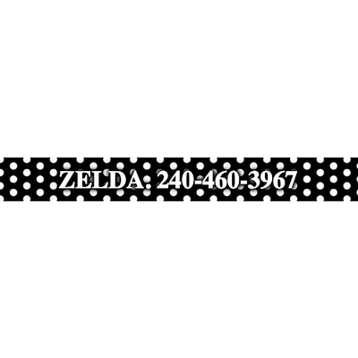 Personalized Black Polka Dot Dog Collar