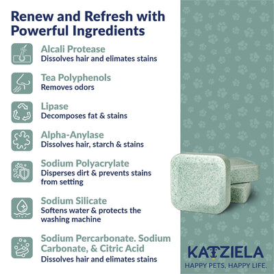 Washing Machine Cleaner Tablets Formulated for Pet Owners