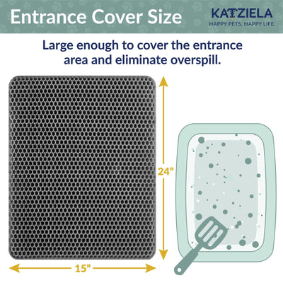 Katziela MeowLitter Cat Litter Mat, Grey