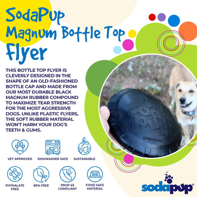 Magnum Bottle Top Flyer Rubber Frisbee for Heavy Chewers | Large | USA Made
