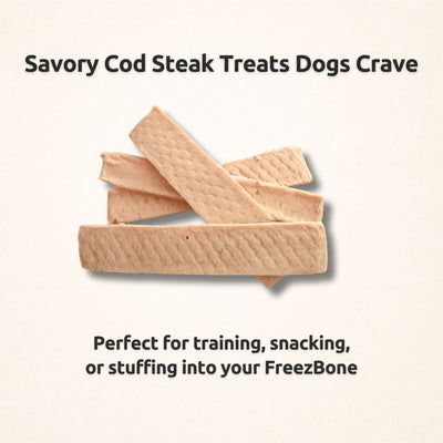 Freezbone Cod Dog Treats – Made with Real Cod (Value Size 8 oz)