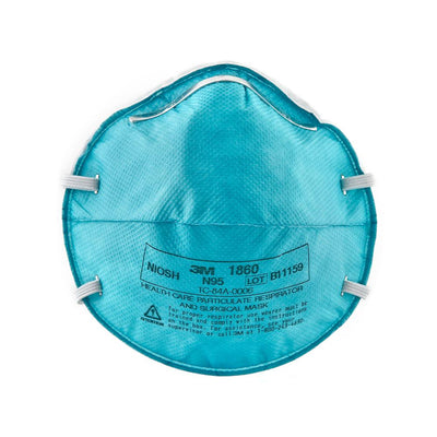 3M 120pcs 1860 Particulate Respirator N95 Face Mask with Fluid Resistance, Regular Size