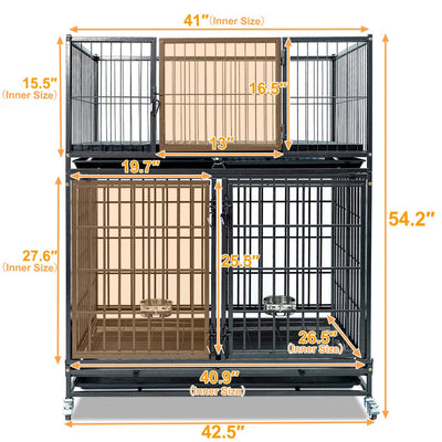 42" Stackable Dog Crate 43S+WHLP02