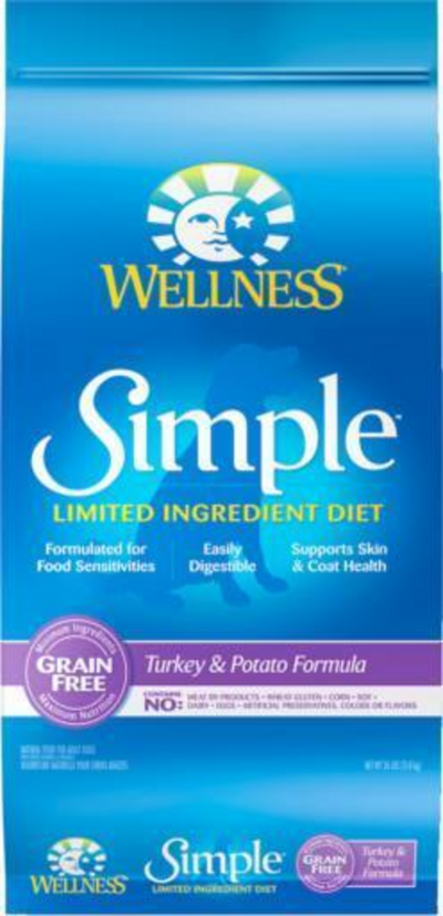 Wellness Simple Grain Free Natural Limited Ingredient Diet Diet Turkey and Potato Recipe Dry Dog Food