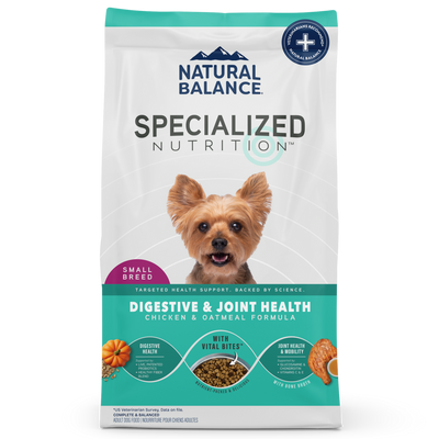 Natural Balance Specialized Nutrition Dry Dog Food, Small Breed Digestive & Joint Health Chicken & Oatmeal Formula