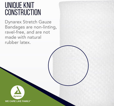 Dynarex Stretch Gauze Bandage Roll, 6"- 6ea/bx, 8bxs/cs (48 Count)