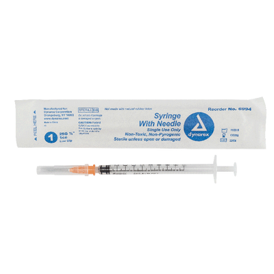 Dynarex Syringes With Needle - 1cc (800 Count)