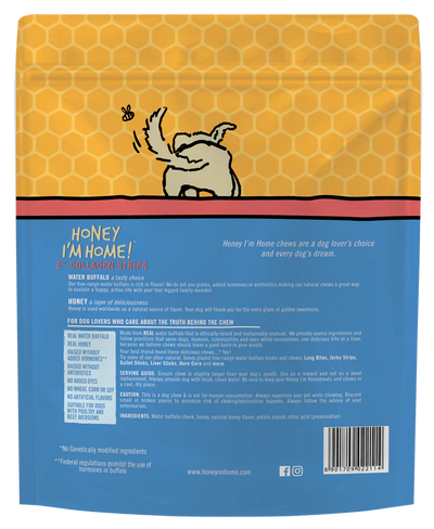 Honey Dog Buffalo Collagen Strips 6" (5pk)