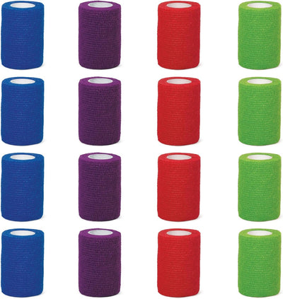 Medpride Self-Adherent Wrap, 3"x5" yds. - Rainbow - Latex Free - 16 rolls/Box, Case of 16 (256 Count)