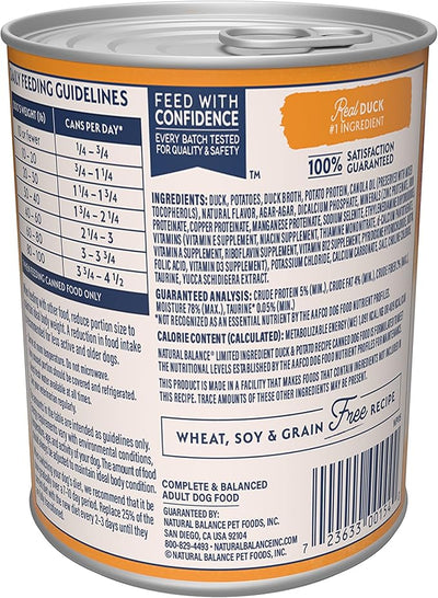 Natural Balance Limited Ingredient Duck & Potato Dog Can (13oz)