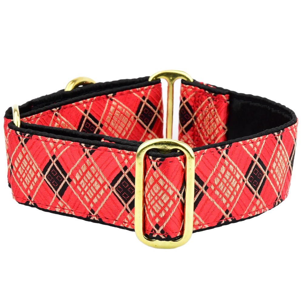 Red Argyle Dog Collar