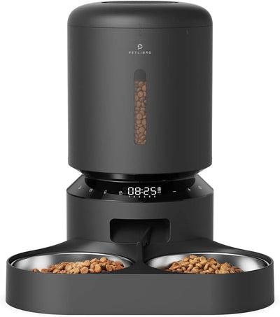 Automatic Cat Feeder with Timer, 6 Meals/Day, Freshness Lock & Low Food Sensor. Smart Dry Food Dispenser for Cats & Dogs