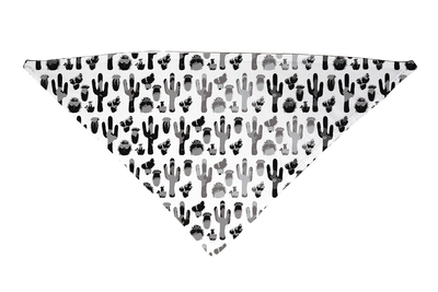 Black and White Cactus Dog Bandana