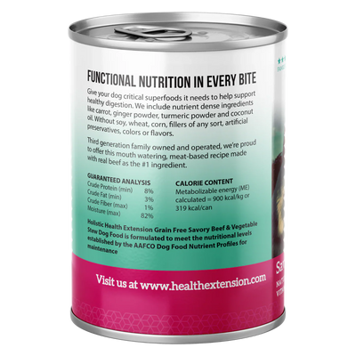 Health Extension Beef Stew Grain Free Dog Food Can (12.5oz)