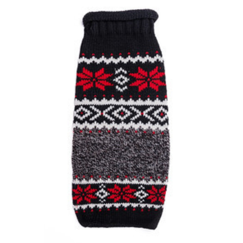 Black Nordic Snowflake Dog Sweater