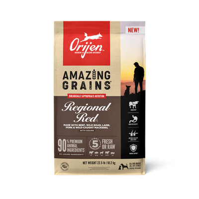Orijen Amazing Grains Regional Red Dry Dog Food Beef, Boar, Lamb, Pork & Fish