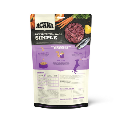Acana Freeze Dried Dog Food & Topper, Grain Free, High Protein, Fresh & Raw Animal Ingredients, Duck Recipe, Morsels
