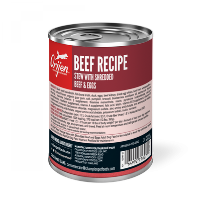 Orijen Beef Recipe Stew with Shredded Beef and Eggs Grain Free Dog Food