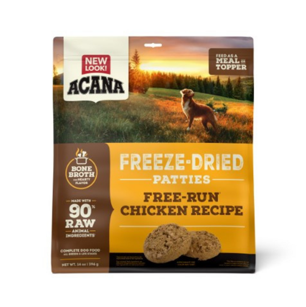 Acana Freeze Dried Dog Food and Topper Grain Free High Protein Fresh and Raw Animal Ingredients FreeRun Chicken Recipe Patties