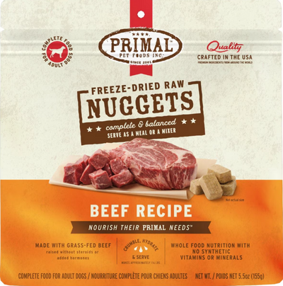 Primal Freeze Dried Nuggets Grain Free Beef Formula Dog Food