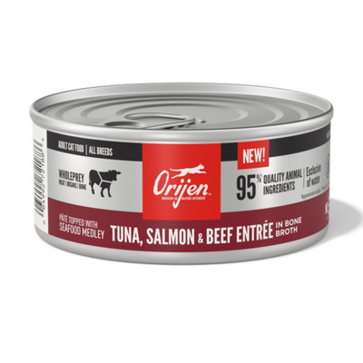 Orijen Tuna, Salmon + Beef Entre in Bone Broth Wet Cat Food