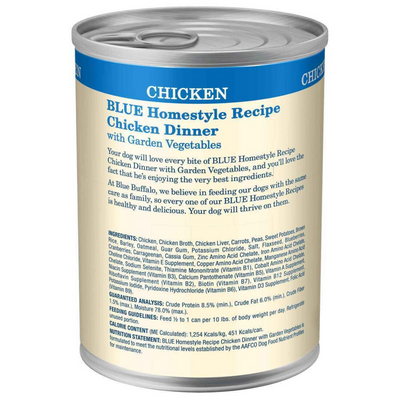 Blue Buffalo Homestyle Recipe Adult Chicken Dinner with Garden Vegetables Canned Dog Food