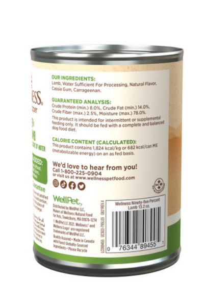 Wellness Natural Grain Free 95% Lamb Recipe Adult Wet Canned Dog Food