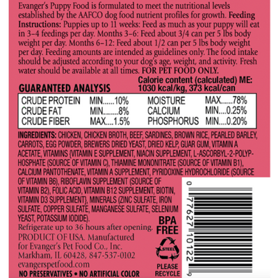 Evanger's Classic Puppy and Underweight Dogs Canned Dog Food