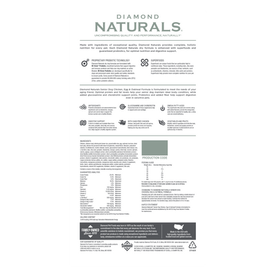 Diamond Naturals Senior Chicken, Egg & Oatmeal Dry Dog Food