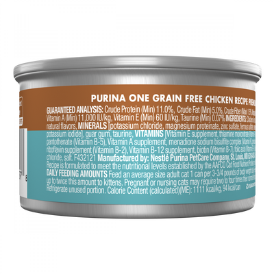Purina One Grain Free Chicken Pate Wet Cat Food