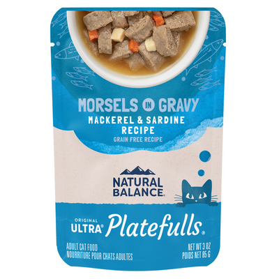 Natural Balance Original Ultra Platefulls Wet Cat Food, Mackerel & Sardine Morsels in Gravy Recipe