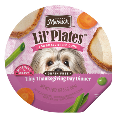 Merrick Lil' Plates Adult Small Breed Grain Free Tiny Thanksgiving Day Dinner Canned Dog Food