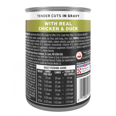 Purina One True Instinct Tender Cuts in Gravy Chicken and Duck Wet Dog Food