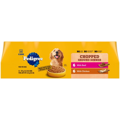 Pedigree Chopped Ground Dinner Multipack with Chicken and Beef Canned Dog Food