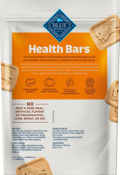 Blue Health Bars Baked With Pumpkin & Cinnamon Dog Treats