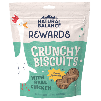 Natural Balance Rewards Crunchy Biscuits Dog Treats for Small Breeds with Real Chicken