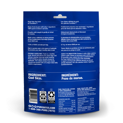 PureBites Gently Air Dried Cod Skin Jerky Dog Treats
