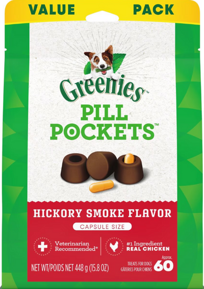 Greenies Pill Pockets Canine Hickory Smoke Flavor Dog Treats Capsule