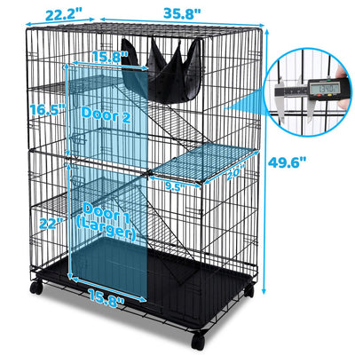 50 Inch 4-Tier Cat Cage C02