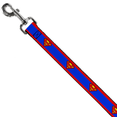 Dog Leash - Superman Shield/Stripe Red/Blue