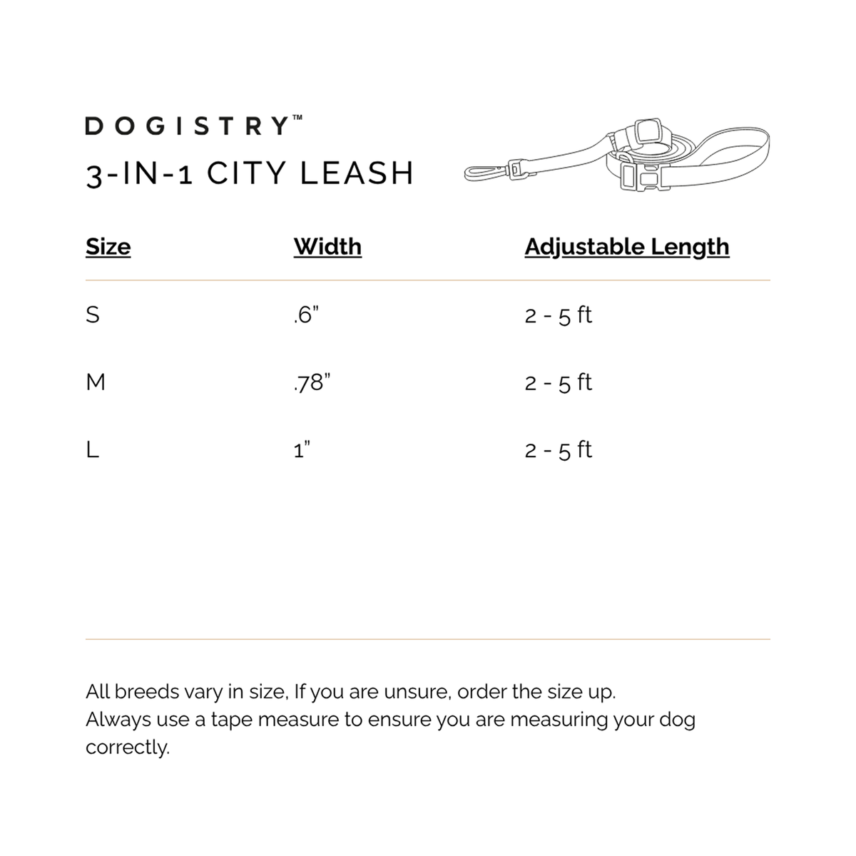 3-in-1 City Dog Leash - Rockstar