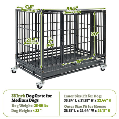 37" Stackable Heavy Duty Dog Kennel 371D04