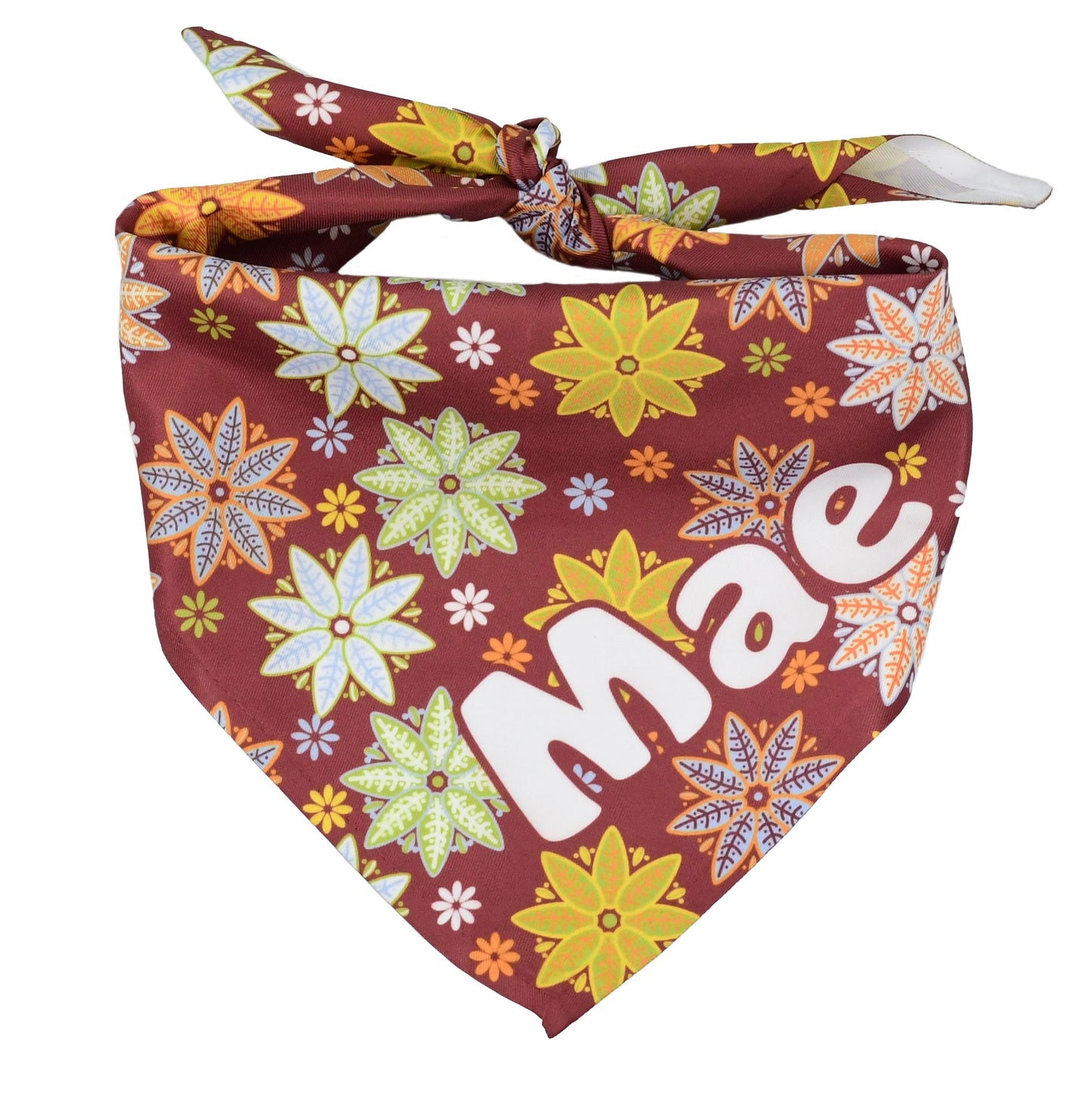 Personalized Autumn Flowers Dog Bandana