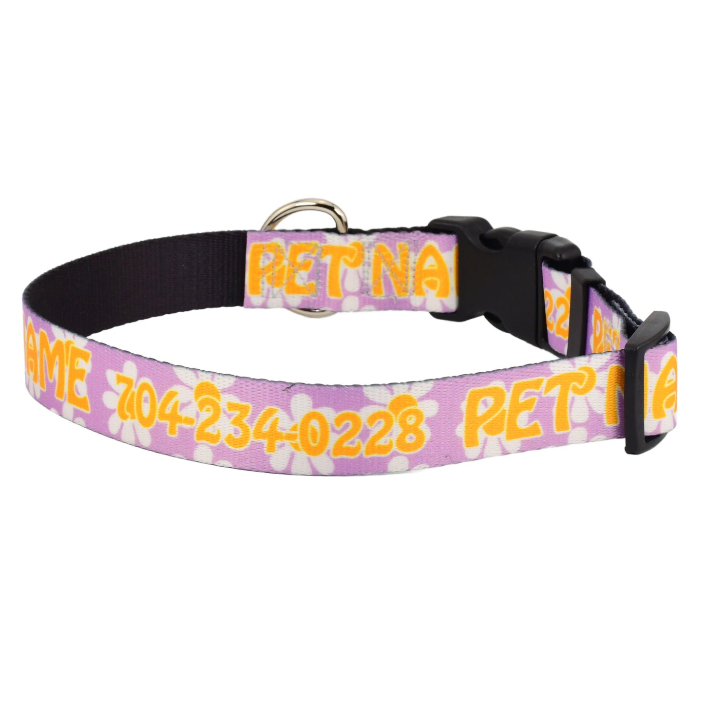 Personalized Lavender Daisy Dog Collar