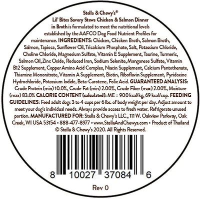 Stella & Chewy's Lil' Bites Savory Stews Chicken & Salmon Dinner in Broth Dog Food (2.7oz)