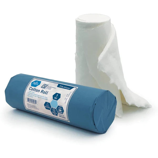 MedPride 100% Cotton Rolls Individually Wrapped/Cutting Edges, 1lb - Case of 25