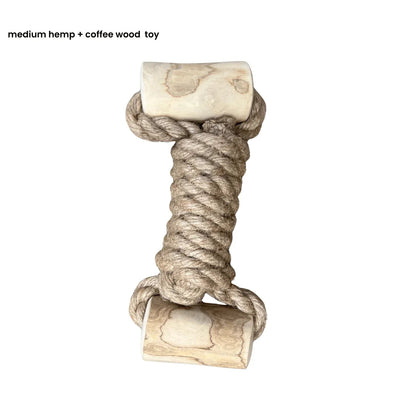 hemp rope + coffee wood toy