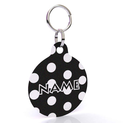 Black Polka Dot HD Dog ID Tag